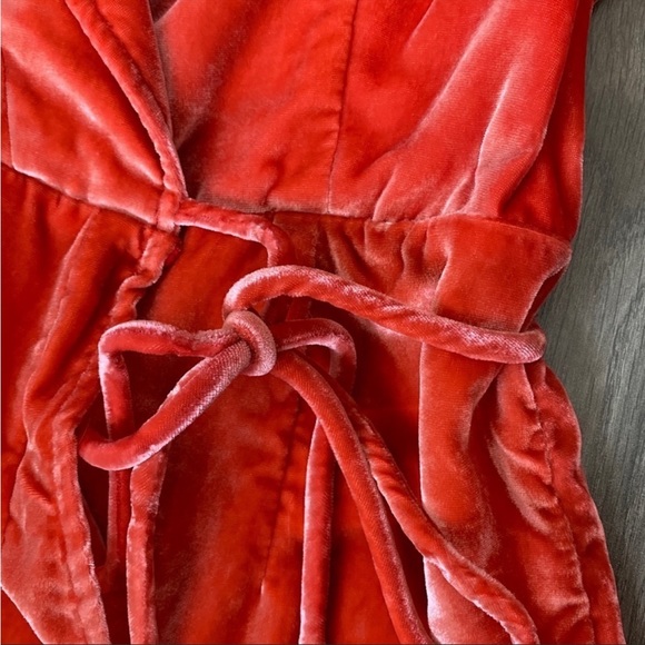 Free People Viola Velvet Romper In Red/Pink Size Small - Picture 4 of 5